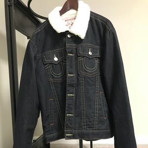 True Religion dark blue jean jacket